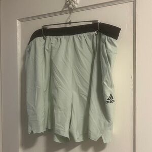 adidas Men's Mint Green Athletic Shorts with Black Waistband
